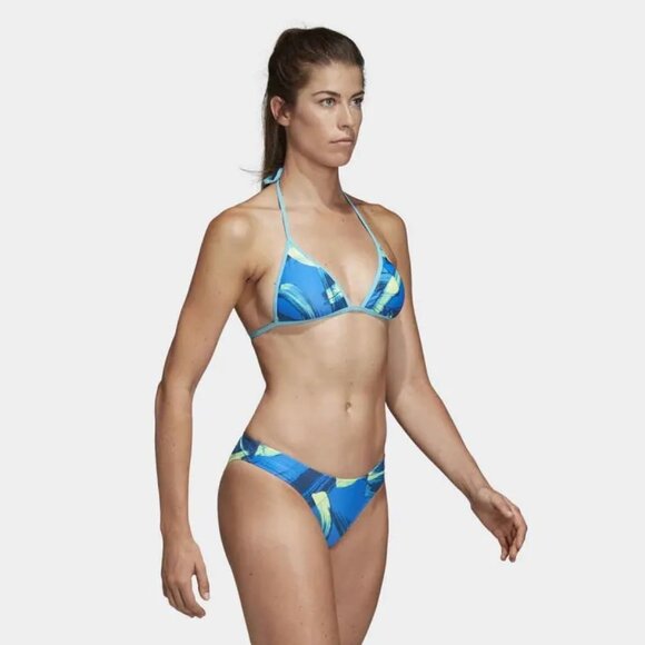 Adidas womens 38 Parley Beach Bikini 2-Piece Swimsuit Blue/Hi-Res Yellow DQ3175 - Picture 2 of 16